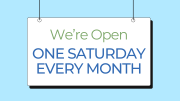 We're open one Saturday every month